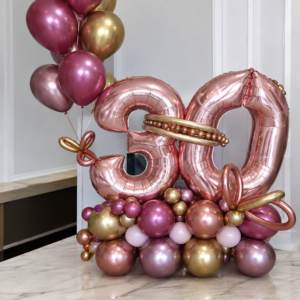 Pink Milestone Number Balloon Display — Cabo Delivery balloons in Cabo San Lucas