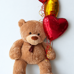Five-Foot Teddy Bear & Heart Balloons — Cabo Delivery balloons in Cabo San Lucas