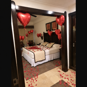 Twelve Heart Balloons & Rose Petals — Cabo Delivery balloons in Cabo San Lucas