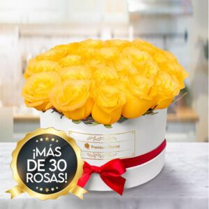 Yellow Roses in a White Box — Cabo Delivery flowers in Cabo San Lucas
