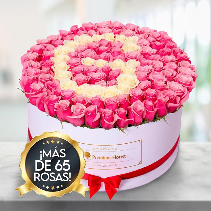 Personalized Initial Rose Box in White — Cabo Delivery flowers in Cabo San Lucas
