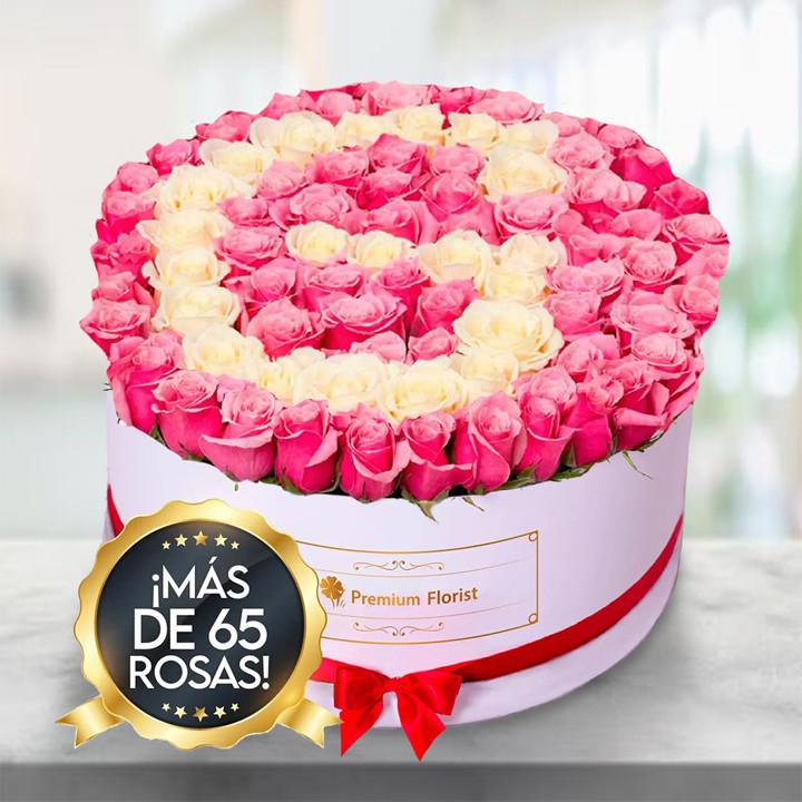 Personalized Initial Rose Box in White — Cabo Delivery flowers in Cabo San Lucas