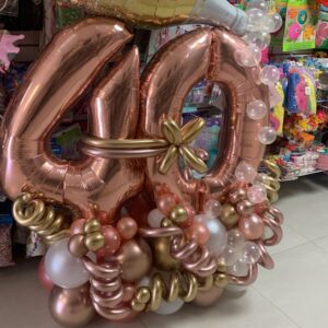 Birthday Number & Champagne Balloon Arrangement — Cabo Delivery balloons in Cabo San Lucas