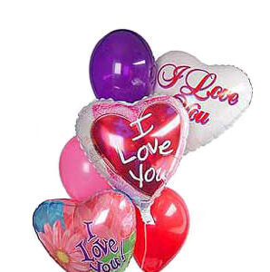 Three Love Foil & Four Latex Balloons — Cabo Delivery balloons in Cabo San Lucas