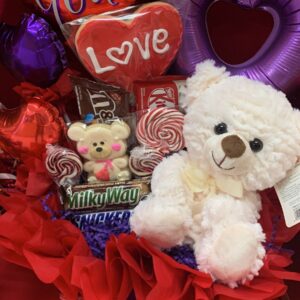 Small Heart Balloon & Teddy Bear Gift — Cabo Delivery balloons in Cabo San Lucas