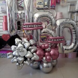 Jumbo Birthday Balloon & Flowers — Cabo Delivery balloons in Cabo San Lucas
