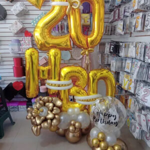 Jumbo Birthday Balloon & Number Arrangement — Cabo Delivery balloons in Cabo San Lucas