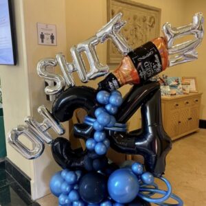 Birthday Numbers, Bottle & Letter Bouquet — Cabo Delivery balloons in Cabo San Lucas