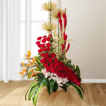Magnificent Tropical Rose Basket — Cabo Delivery flowers in Cabo San Lucas