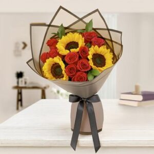 Perfect Day Rose & Sunflower Bouquet — Cabo Delivery flowers in Cabo San Lucas