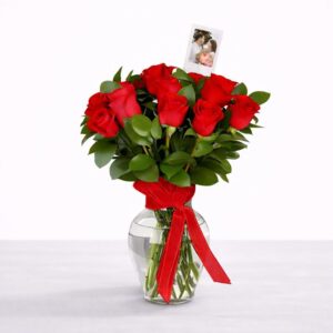 Rose Vase with Personalized Photo — Cabo Delivery flowers in Cabo San Lucas