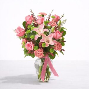 Enchanted Rose & Lily Vase — Cabo Delivery flowers in Cabo San Lucas