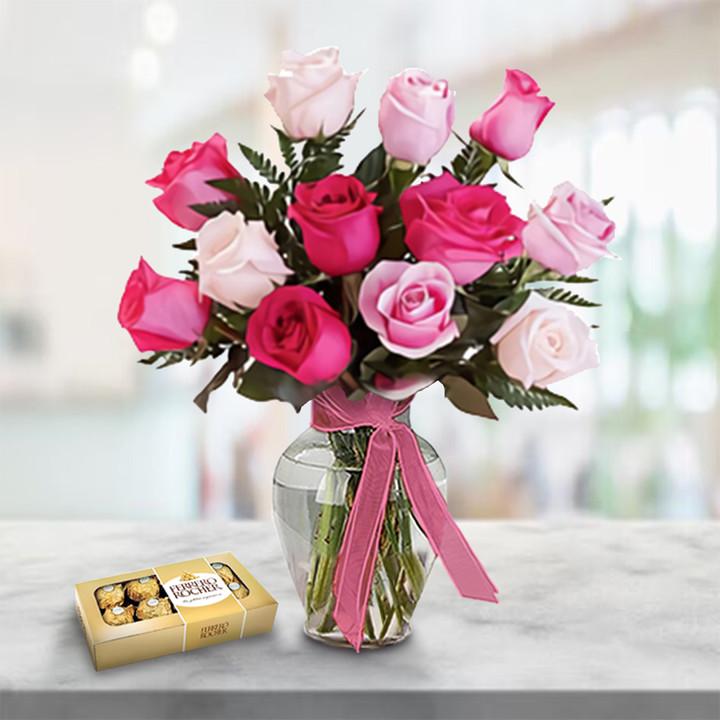 Magic Pink Roses & Chocolates — Cabo Delivery flowers in Cabo San Lucas