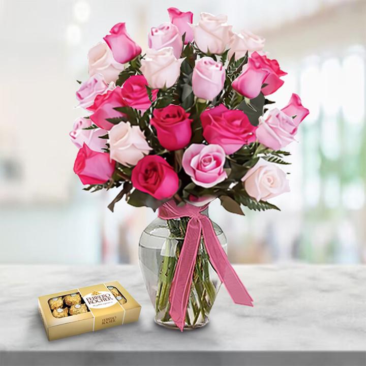 Magic Pink Roses & Chocolates — Cabo Delivery flowers in Cabo San Lucas